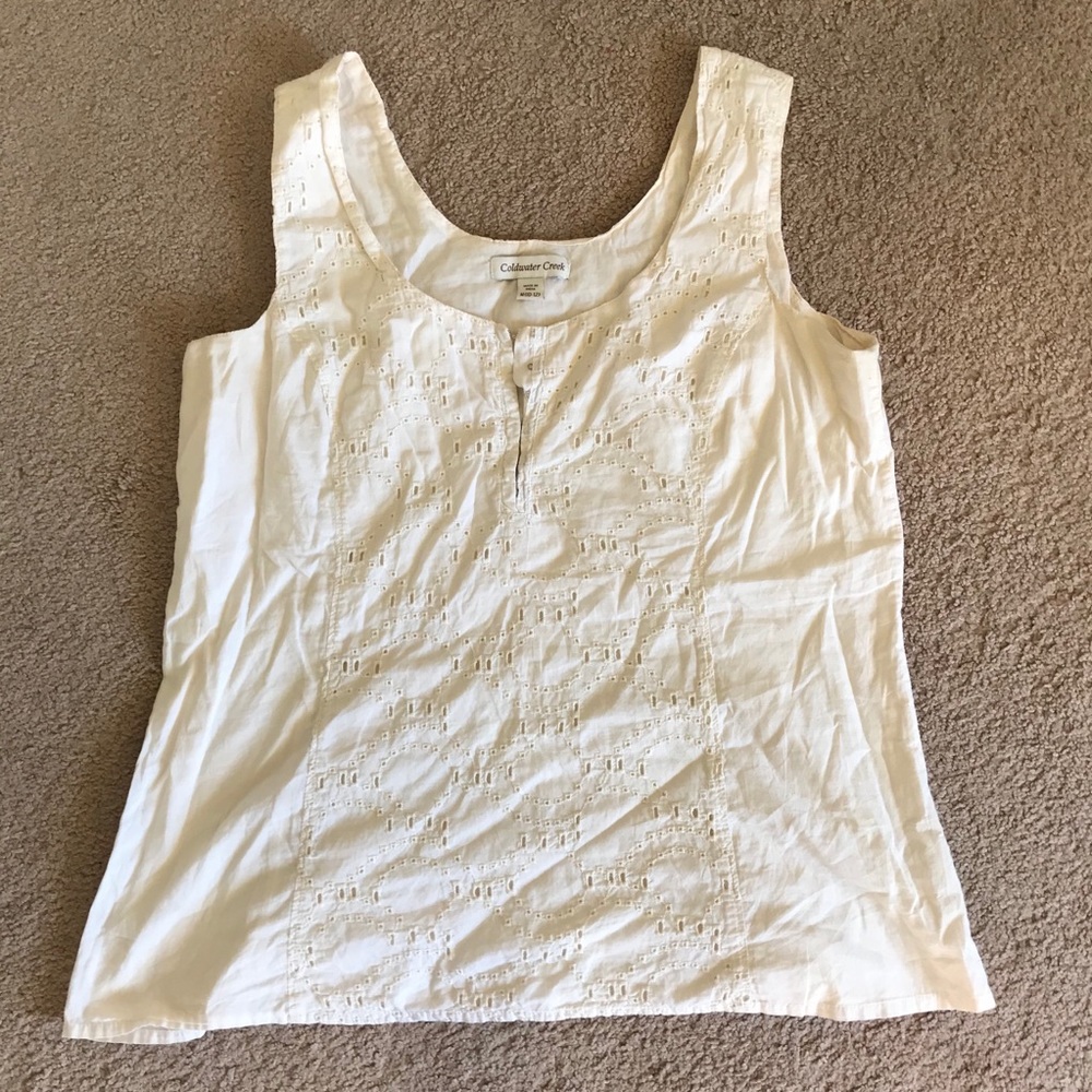Coldwater Creek White Sleeveless Top